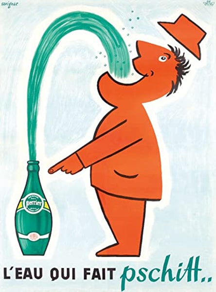 affiche Perrier de Raymond Savignac 1955 pour motion vidéo