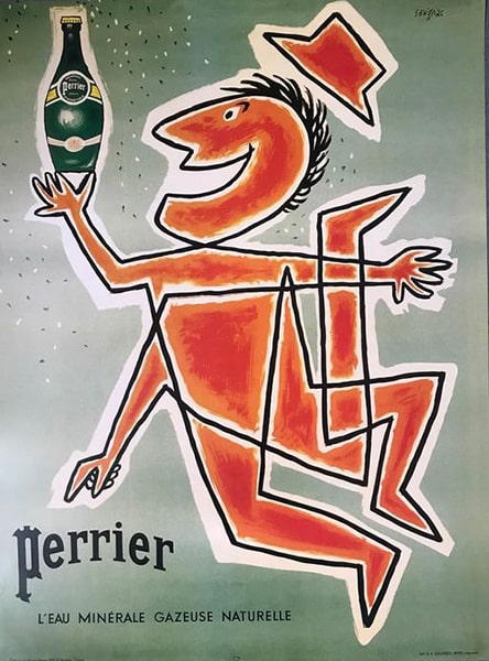 affiche Perrier de Raymond Savignac 1950 pour motion vidéo