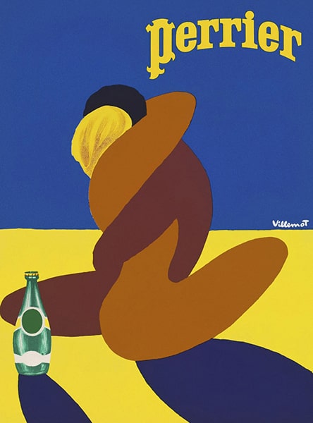 affiche du câlin Perrier de Bernard Villemot en 1978